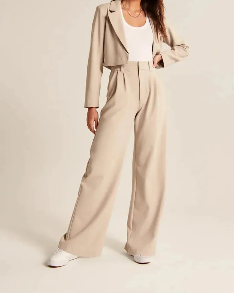 Light Wide-Leg Modern Tailored Pants